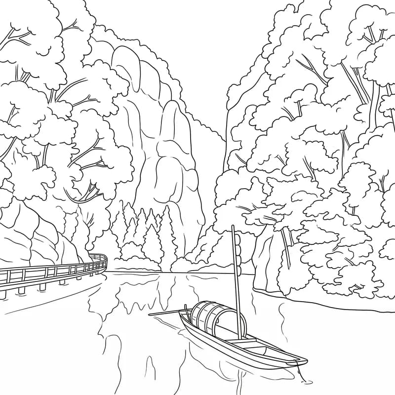 Boat ride in the mountains