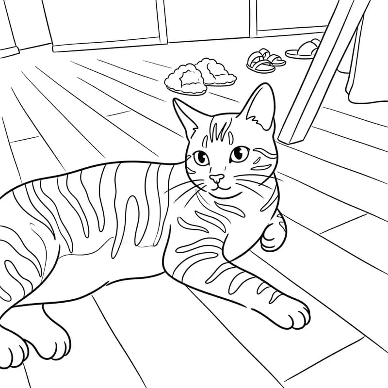 A very comfortable cat