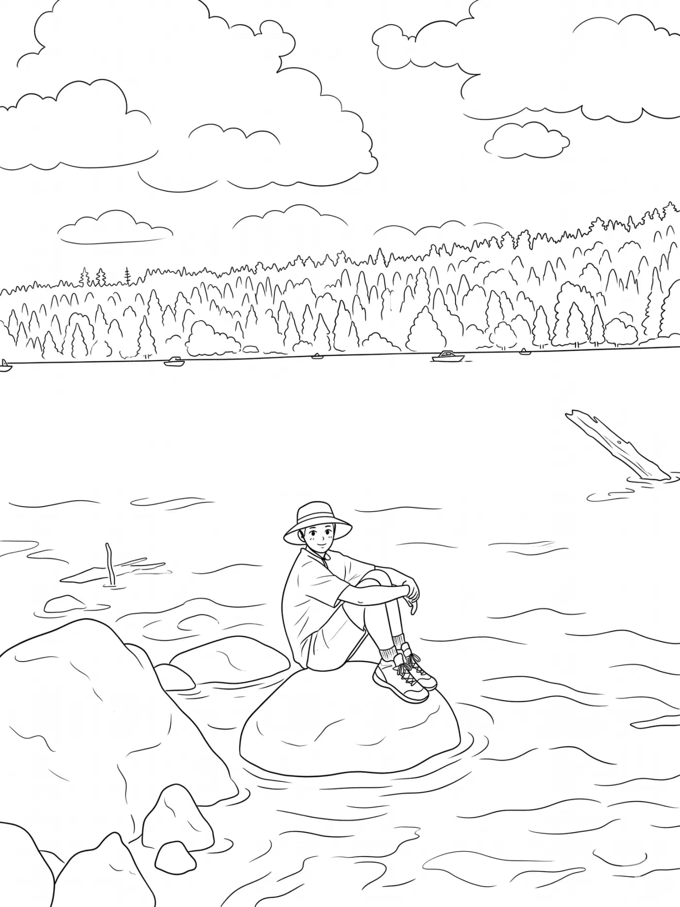 Exploring by the lake