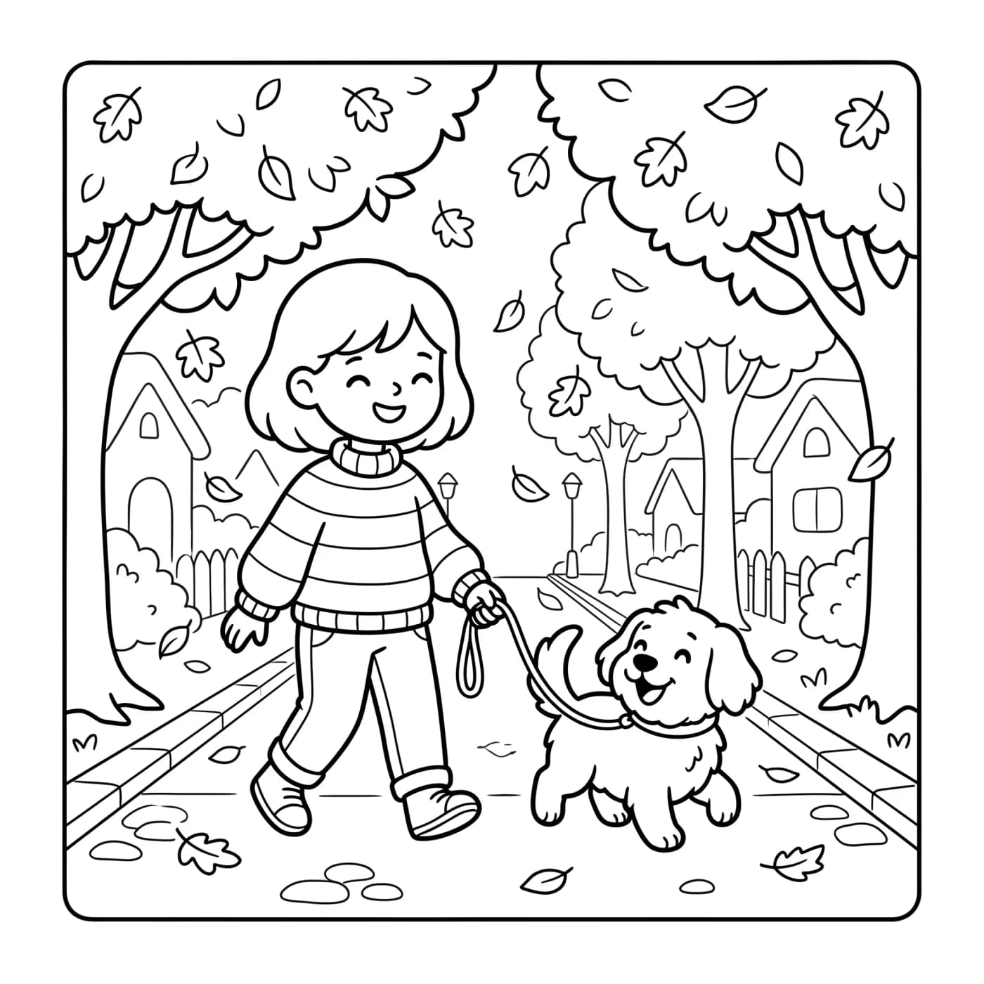 Rainy walk with the dog
