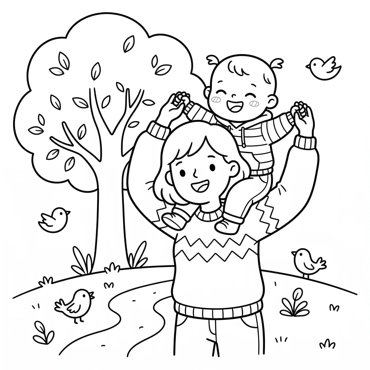 Kids under the autumn tree