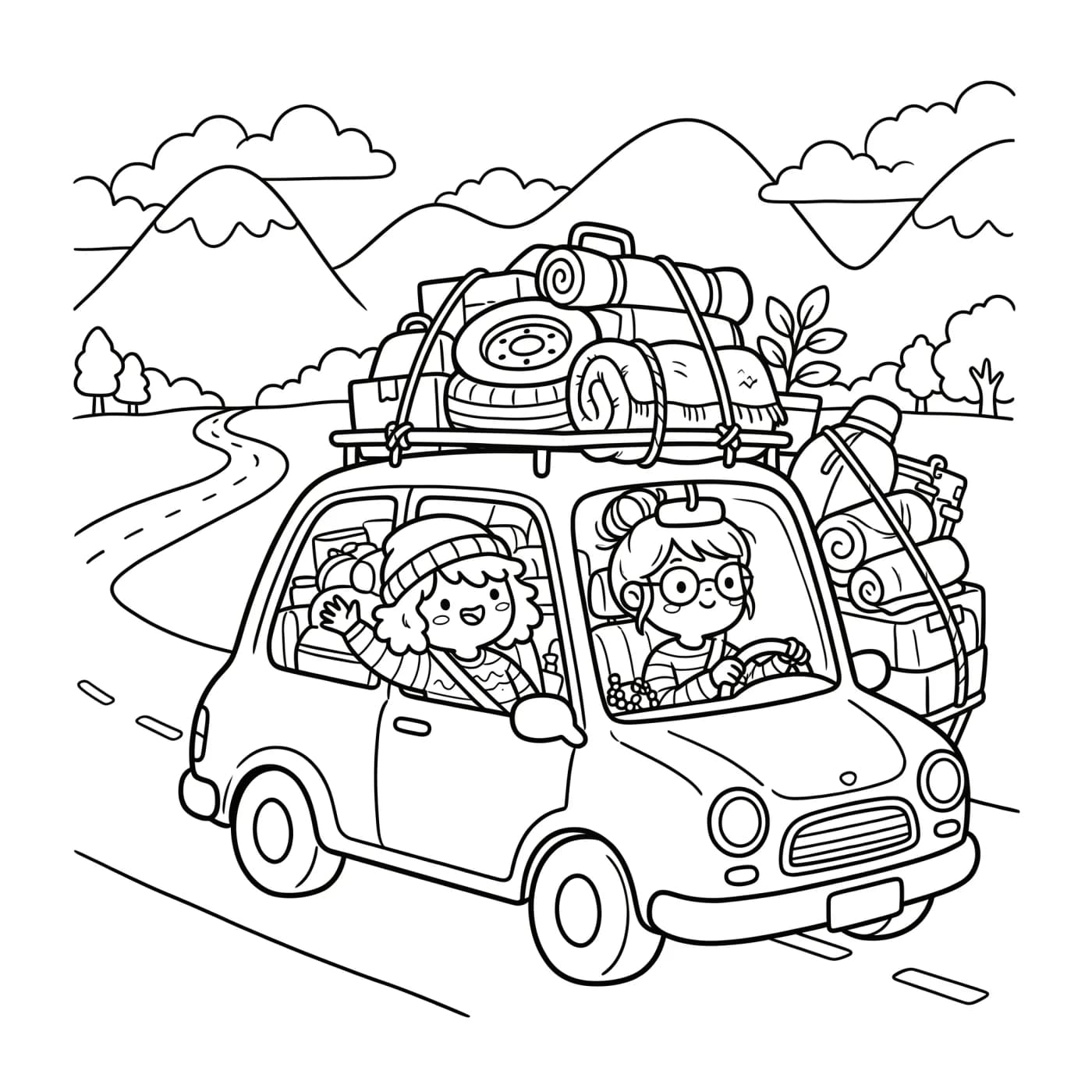 Packed for a road trip