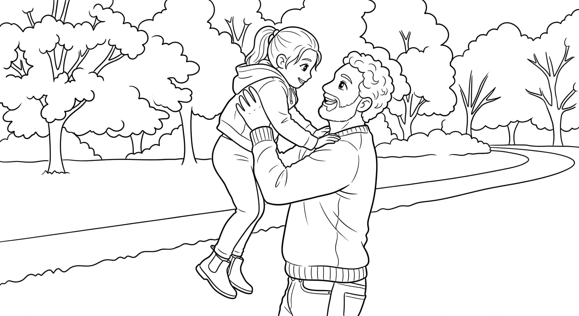 Dad playing with his daughter
