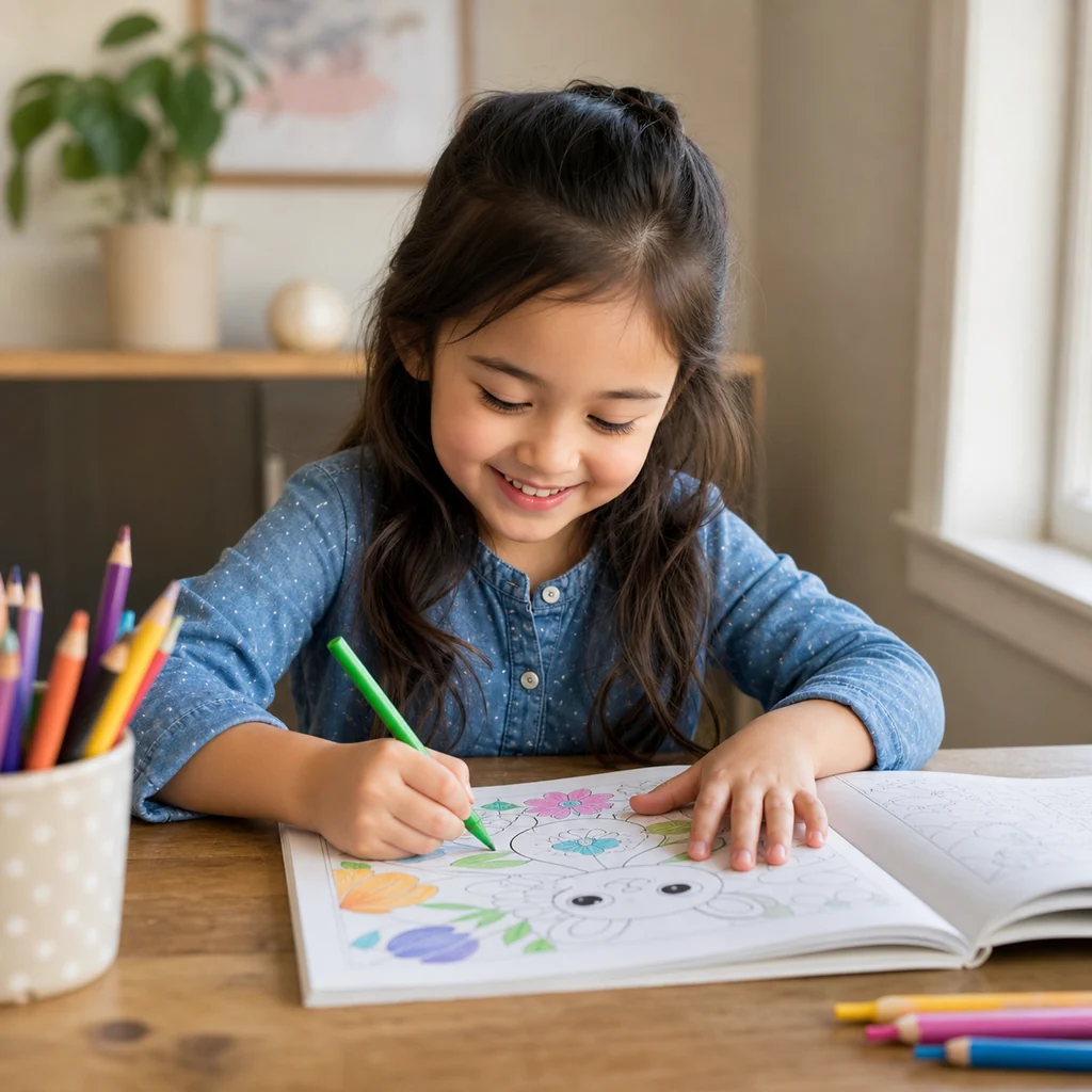 Personalized kids birthday coloring book